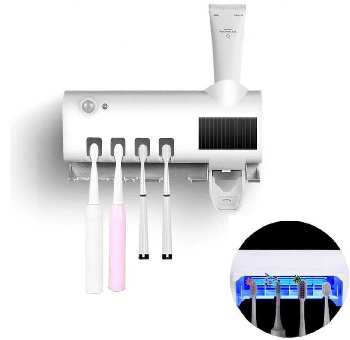 Suport periute si pasta de dinti cu functie de sterilizare