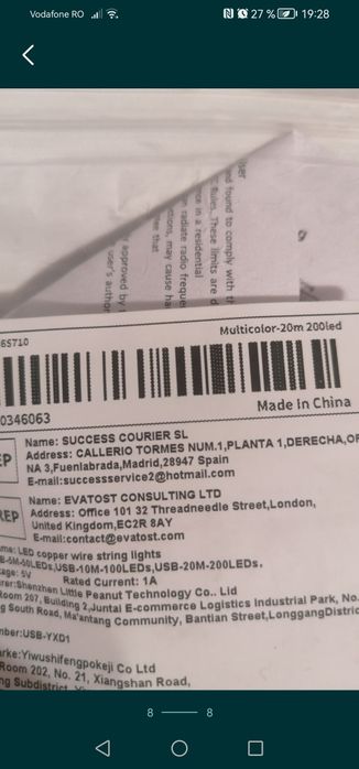 Lumini LED cu telecomanda cu 8 moduri, 20 m 200 LED-uri, pt decor, nou