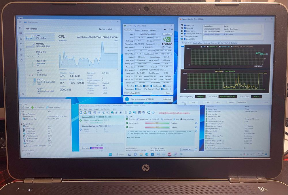 Laptop HP Pavillion 15-au091nb i7-6500u 16GB RAM 500gb SSD 940MX 2gb