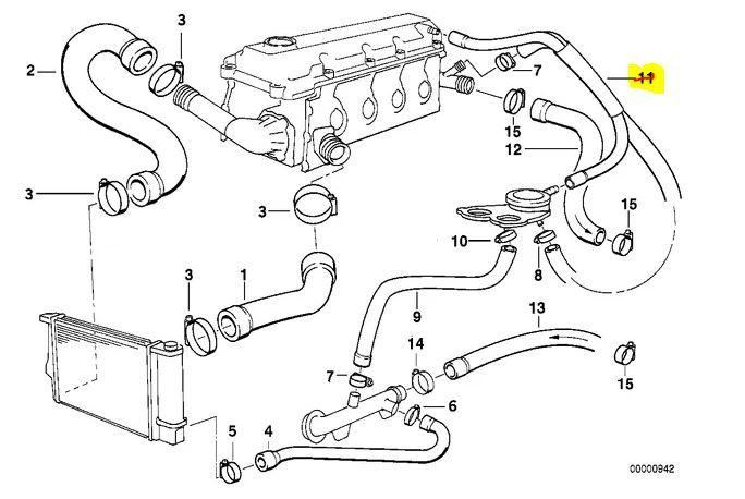 Furtun aerisire arbore cotit, Bmw Seria 3, 192005, Seria 5, 07.1996, Z3 Roadster, 10.1903 Motor 316 I, 318 I, 316 G, 316 Ci, 318 Ci, 518 G, 1.8 I,