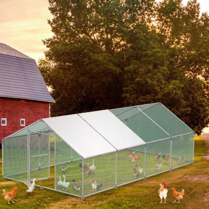 Птичарник 8х3м Клетка за пилета Кокошарник кокошарници клетки кокошки