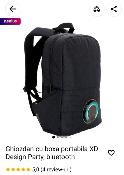 Ghiozdan cu boxa portabila XD Design Party, bluetooth