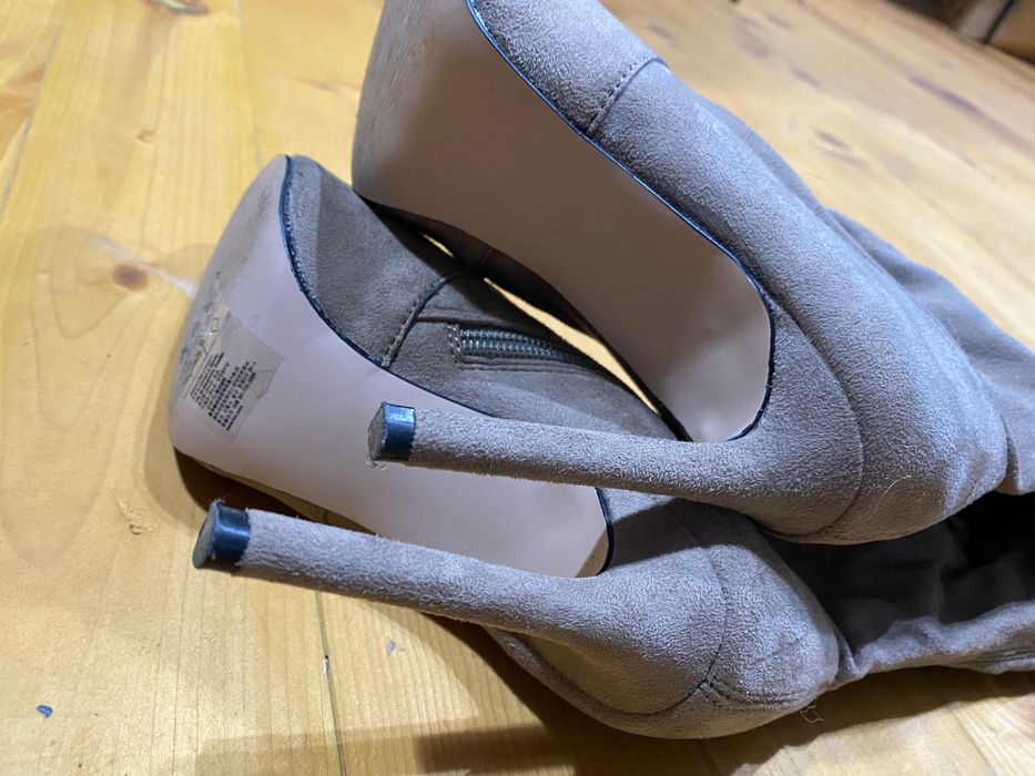 Ботуши до над коляното H&M от мека, подобна на велур материя