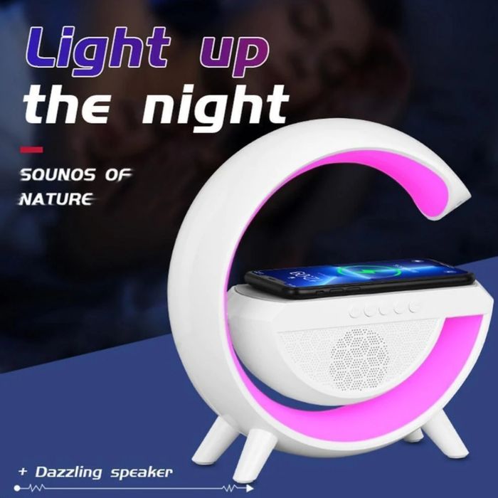 Statie incarcare wireless 3 in 1 cu boxa bluetooth si lampa RGB