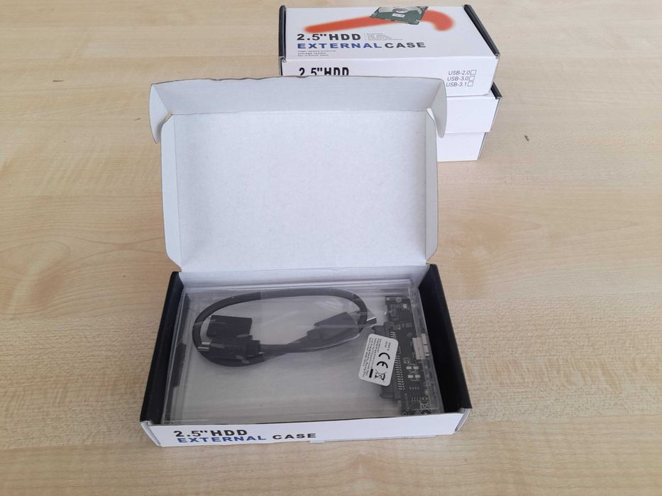 RACK - Carcasa externa transparenta HDD/SSD 2.5 inch, USB-C - noua, sigilata – 45 Lei