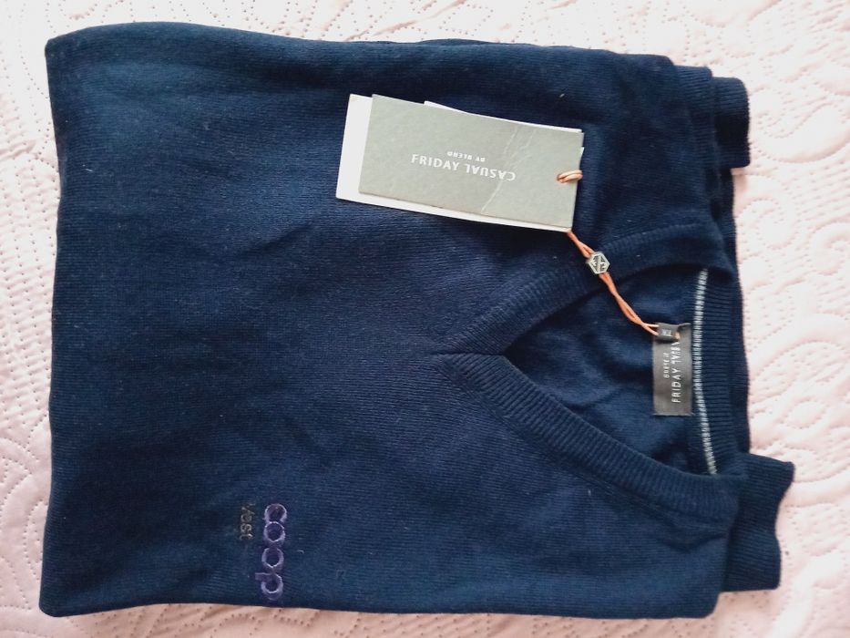 ХЛ Nautica Коледни и  пуловер вълна,акрил т.син