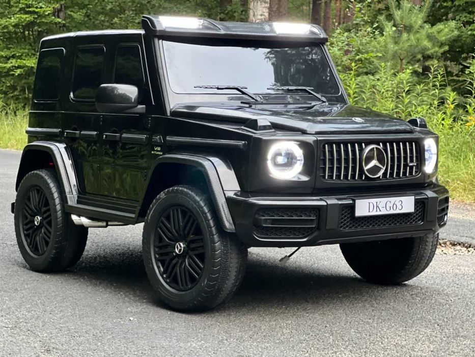 Двуместна джип G63 4X4 24V батерия,MP3, с меки гуми с Кожена седалка