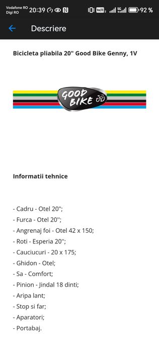 Bicicleta adult pliabila