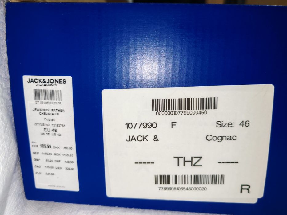 Удобни мъжки боти от естествена кожа Jack&Jones №46, 70 лв