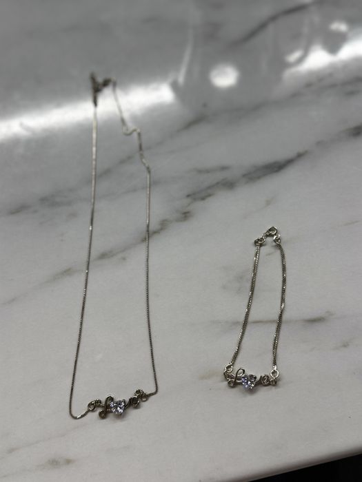 Сребърен конплемт Love печат 925