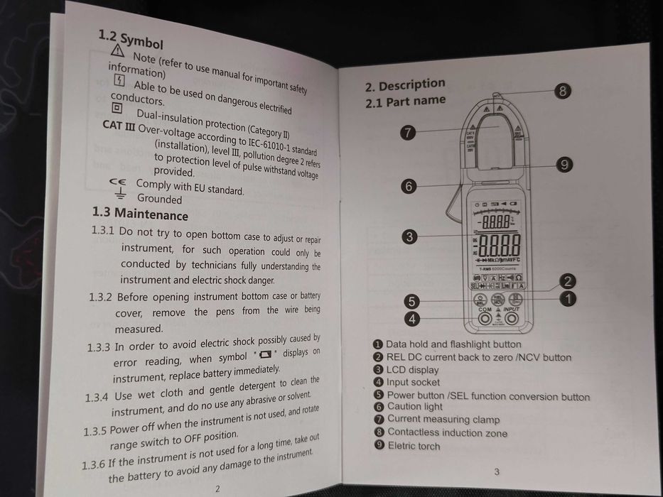 Multimetru Clampmetru, Aneng ST212 Black PRO