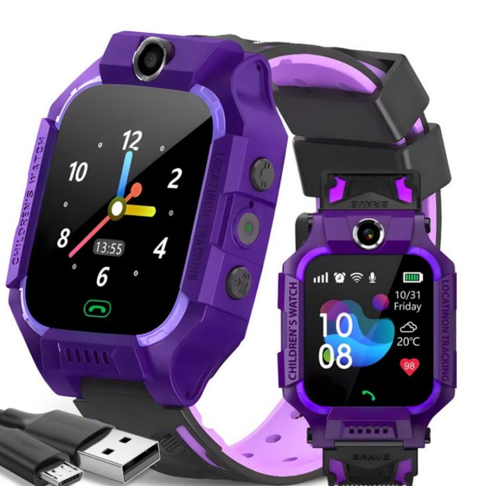 Водоустойчив детски GPS смарт часовник PURPLE с вградена камера 06