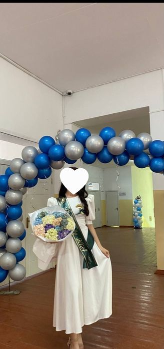 Белая платье для выпускного с низкой ценой