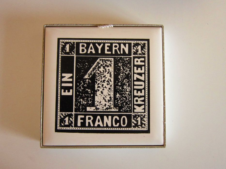 cadou rar placa ceramica vintage Timbre Poștale rare made Germany 1970