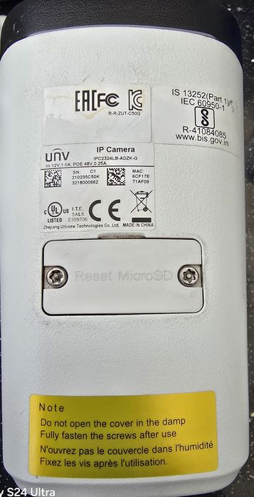 Cameră de supraveghere UNV  tip "bullet"