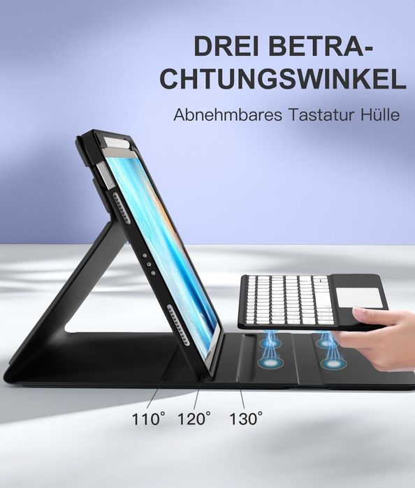 Husă cu Tastatură și Touchpad iPad Air 11 M3/M2 Air 5/4 Iluminată