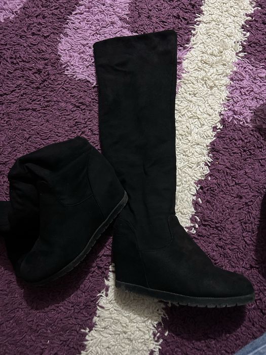 Cizme peste genunchi cu platforma