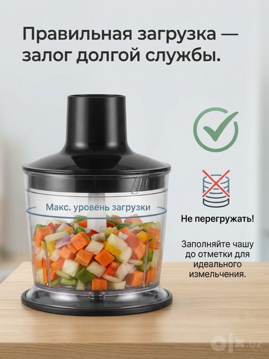 Мультифункциональный погружной блендер SONIFER 4-в-1, 600 Вт