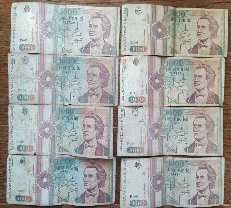 Bani vechi, Bancnote colectie, Bancnote vechi 500, 1000lei an 1991/92