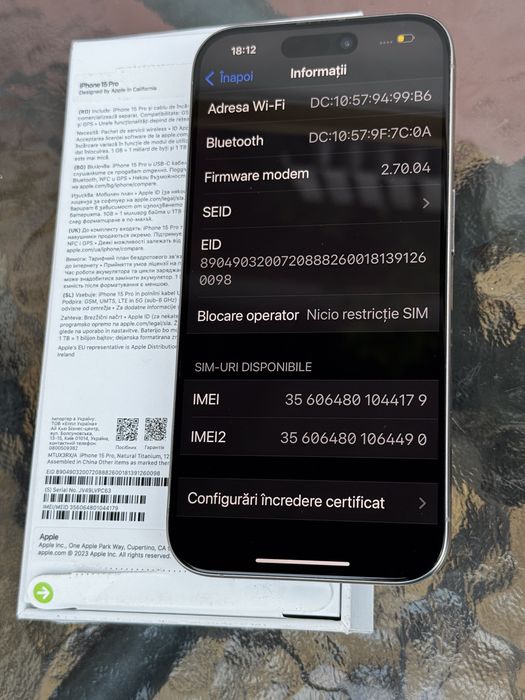 Iphone 15 Pro 128 GB 87%