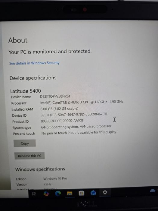 Laptop Dell Latitude 5400 i5-8365U 256GB SSD