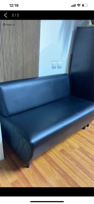 Диван кожаное черное