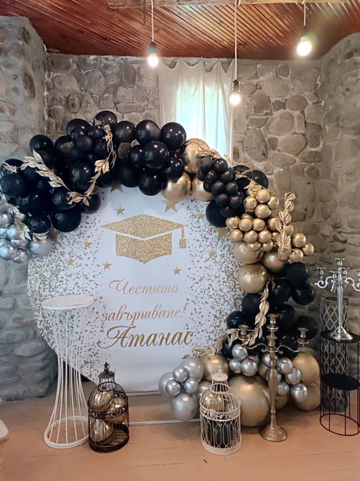 Украса с балони за повод като рожден ден,юбилей,кръщене и др