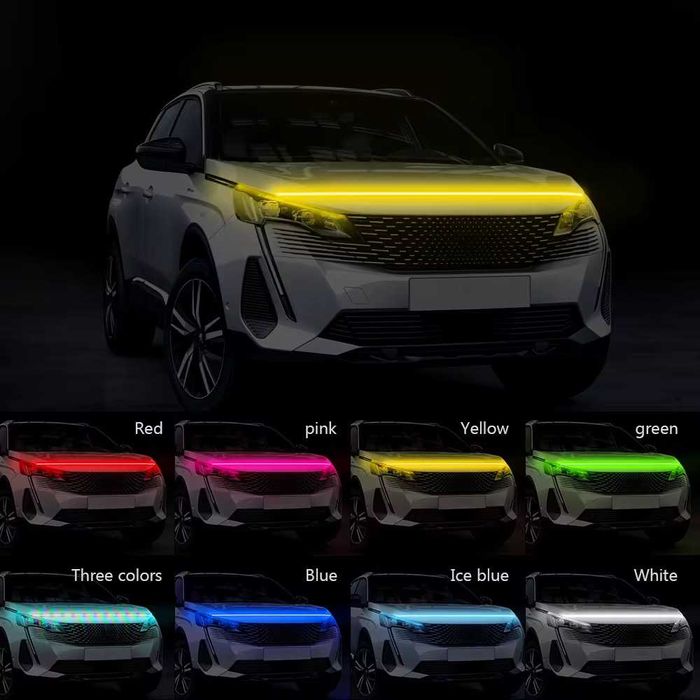 150 см 180 см RGB LED Диодна лента за преден капак, мобилно приложение