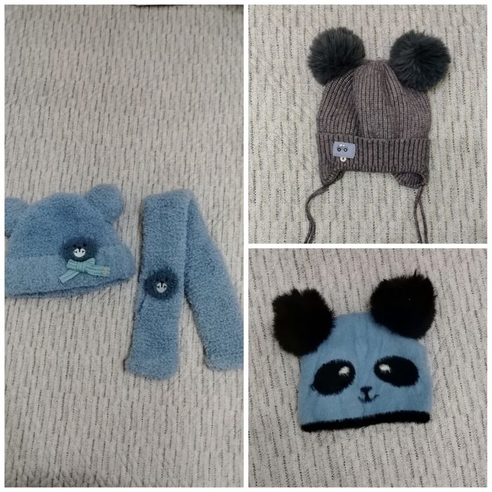 Тёплые шапочки детские