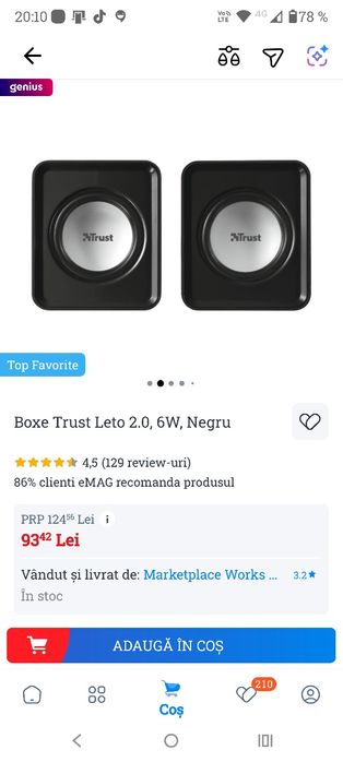 Boxe Trust pentru PC, laptop,sistem sunet