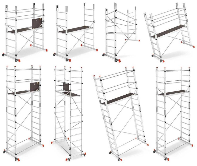 Schela aluminiu mobila 2x2(m), inaltime de lucru 4,7m, platforma 1,6x0,45(m), max. 150kg - CNO-SME-ADDY5M