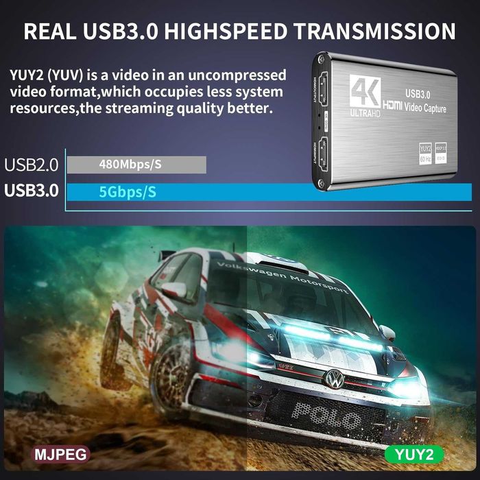 Placă captură audio video,USB 3.0,buclă HDMI 4K,1080P 60FPS/2K 30FPS