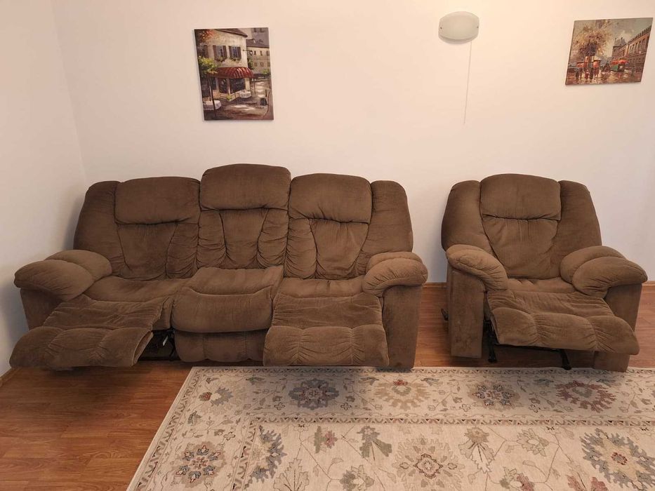 canapea colectie Macie Brown D cu recliner