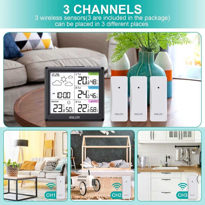 LEVIPE Метеорологична станция – Голям тъчскрийн, 3 външни сензора