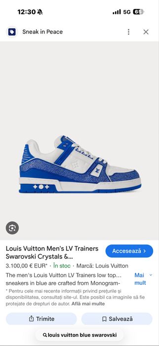 Vand adidasi louis vuitton trainer blue swarovsky