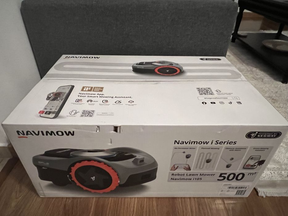 Robot de tuns iarba cu tehnologie GPS, Segway Navimow I105E,  NOU, SIGILAT, IN GARANTIE 2027