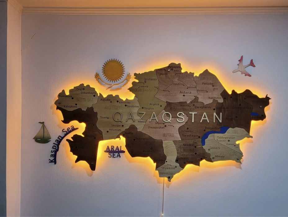 Карта Казахстана с подсветкой