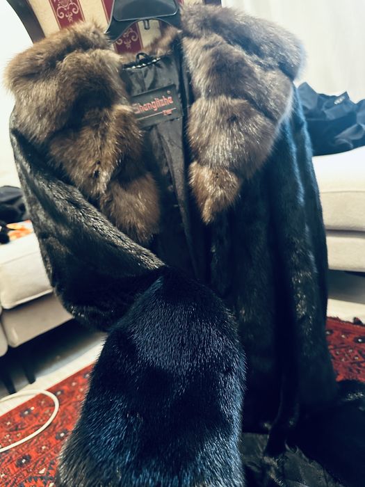 Норковая шуба с капюшоном