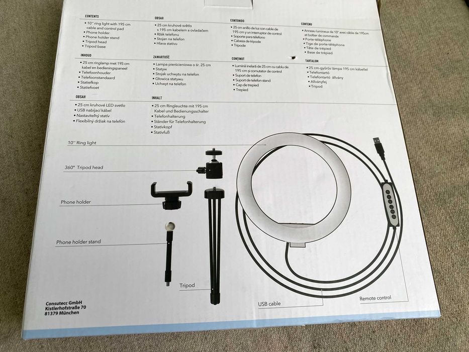 Video Blogging Kit Shooting Star RGB Rainbow Ring Light - nou