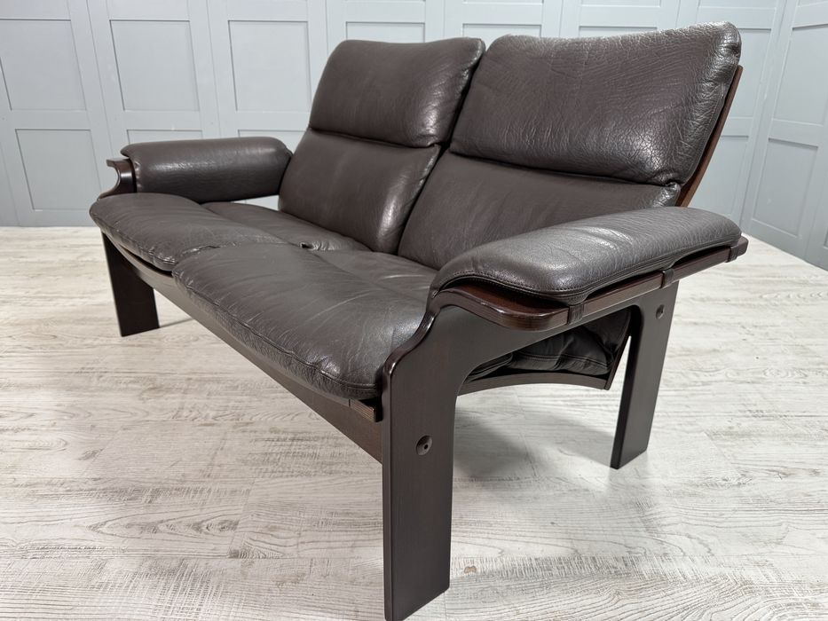 Винтидж кожен диван 2-ка Arne Norell Д1109