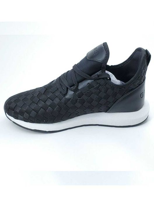 Adidasi GUESS Men High Top Fashion Sneakers _ Black Woven Fabric