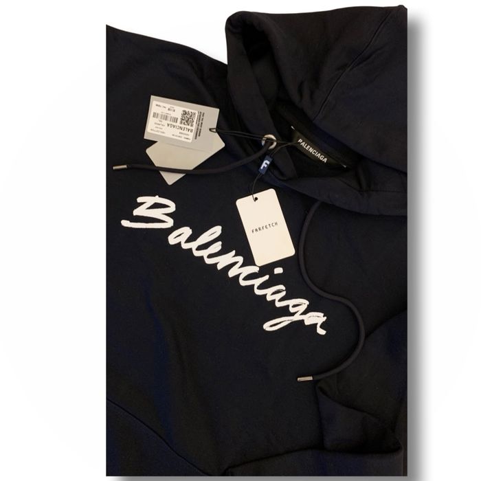 Hanorac/Hoodie/Bluza Balenciaga Printed scripted Blue