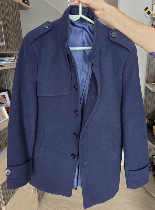 Palton bărbați scurt Ombre Menswear (Mărimea S) – Bleumarin / Elegant-Casual