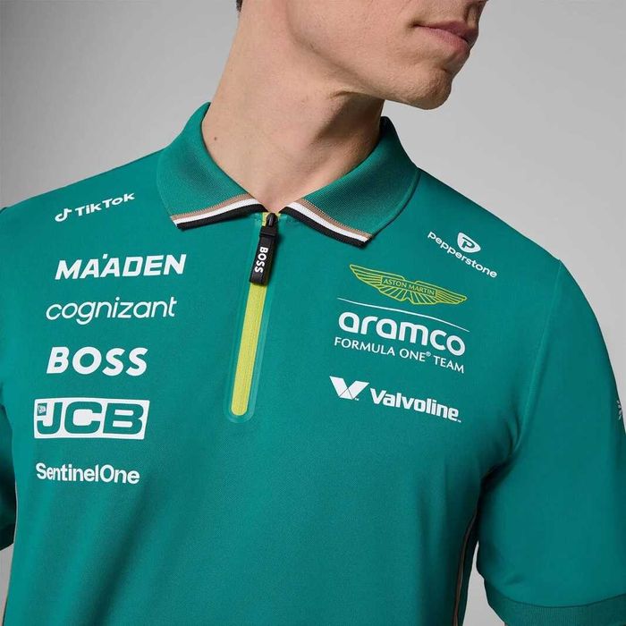Aston Martin x Hugo Boss F1 Team Polo - Оригинална мъжка тениска с яка
