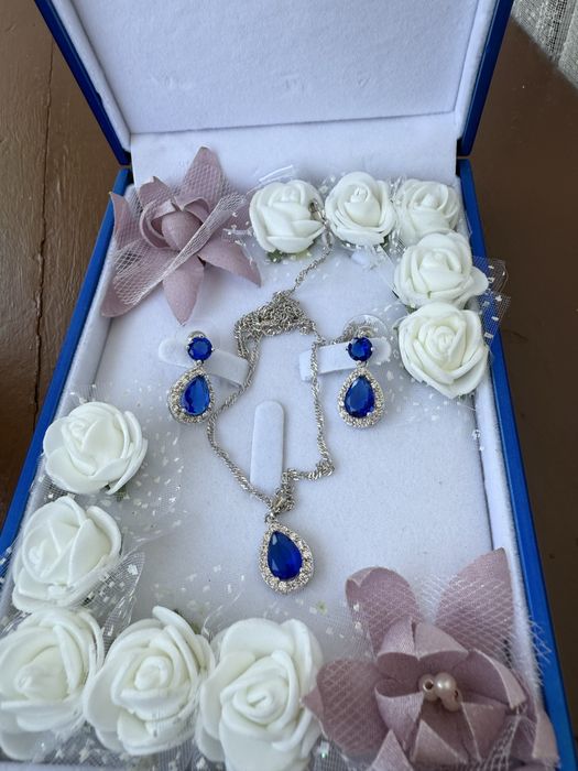 Серьги и кулон с камеями Swarovski из нержавеющего металла
