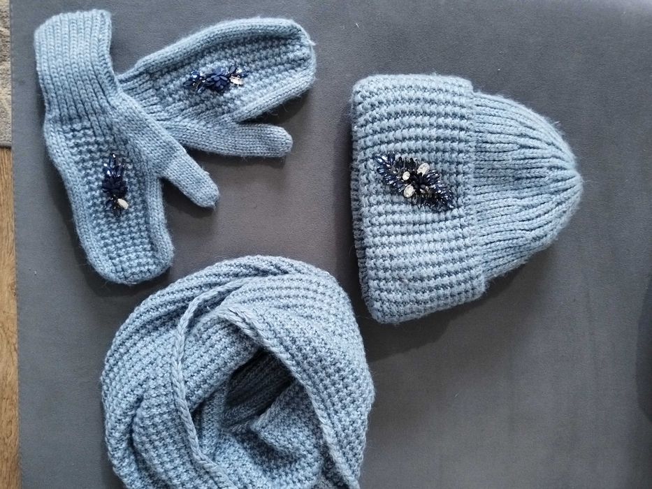 Шапка снуд варежки