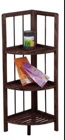 Дървена ъглова етажерка/рафт/ стелаж/ цвяетарник ? органайзер