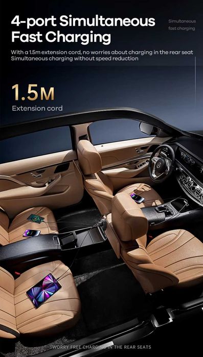 Remax RCC355 Car Fast Charger PD120W Quick Charger QC3.0 for iPhone 16