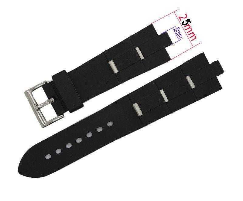 curea ceas Bvlgari neagra cu catarama argintie sau galbena.