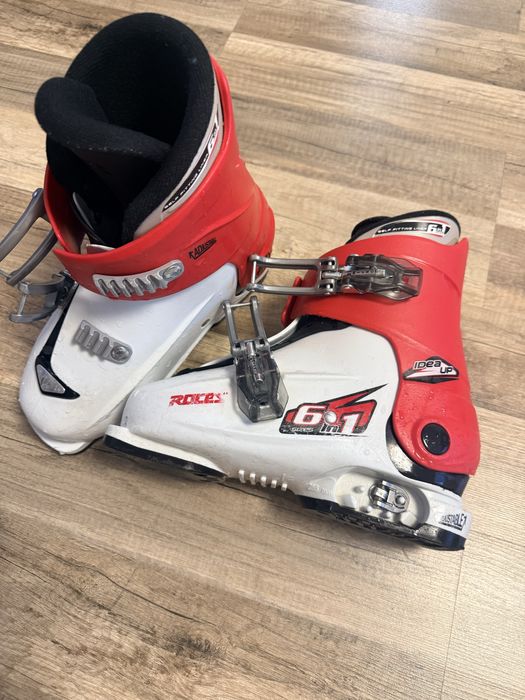 Clapari reglabili copii Roces Alb&Rosu, marime reglabila 30-35